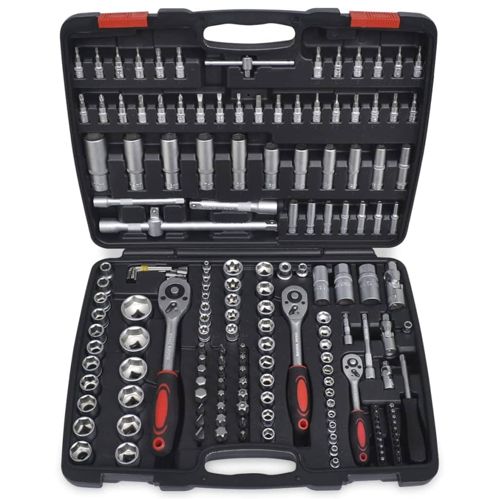 193pcs 1/4" & 3/8" & 1/2" Drive Socket Bit Set w/ Ratchet Tool Set