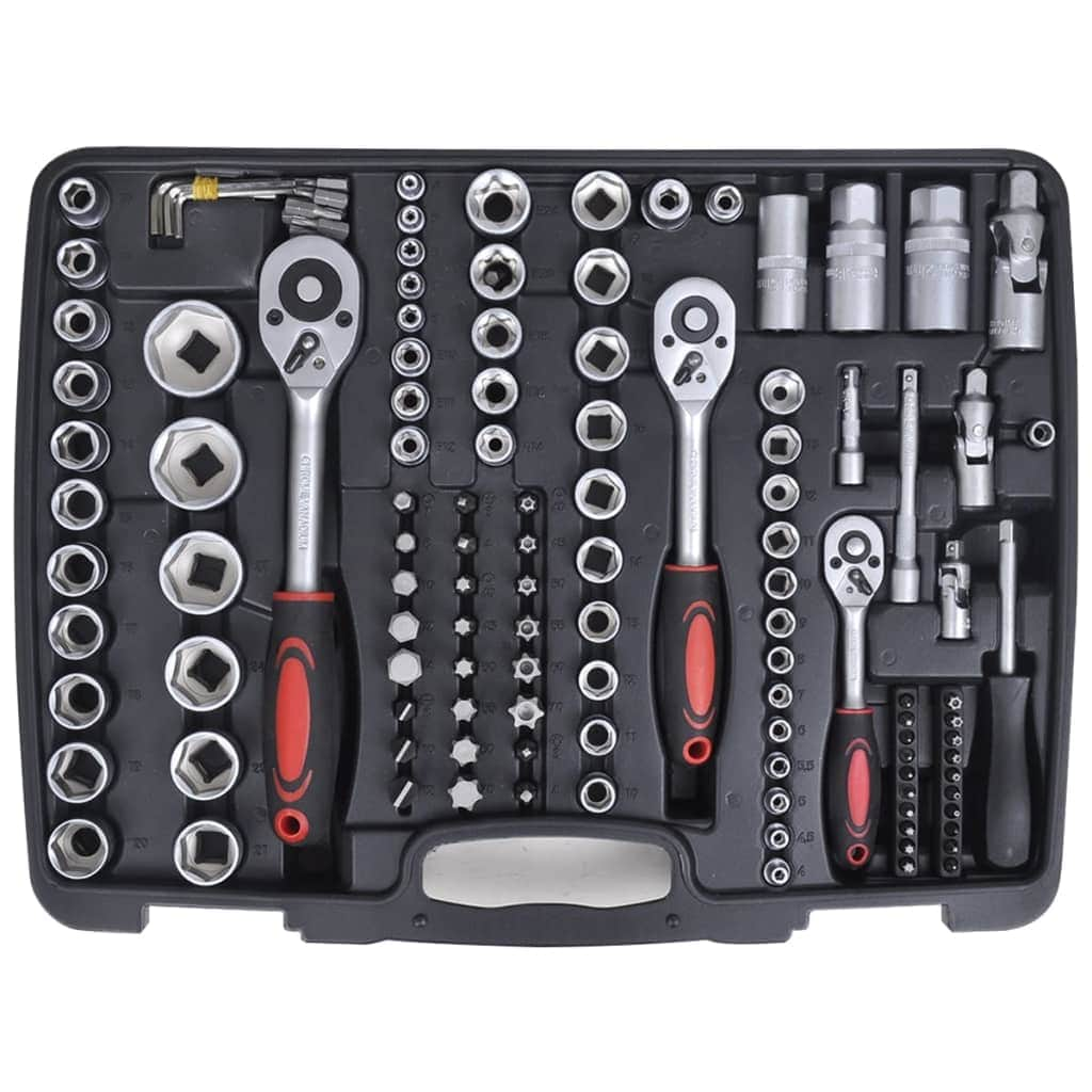 193pcs 1/4" & 3/8" & 1/2" Drive Socket Bit Set w/ Ratchet Tool Set