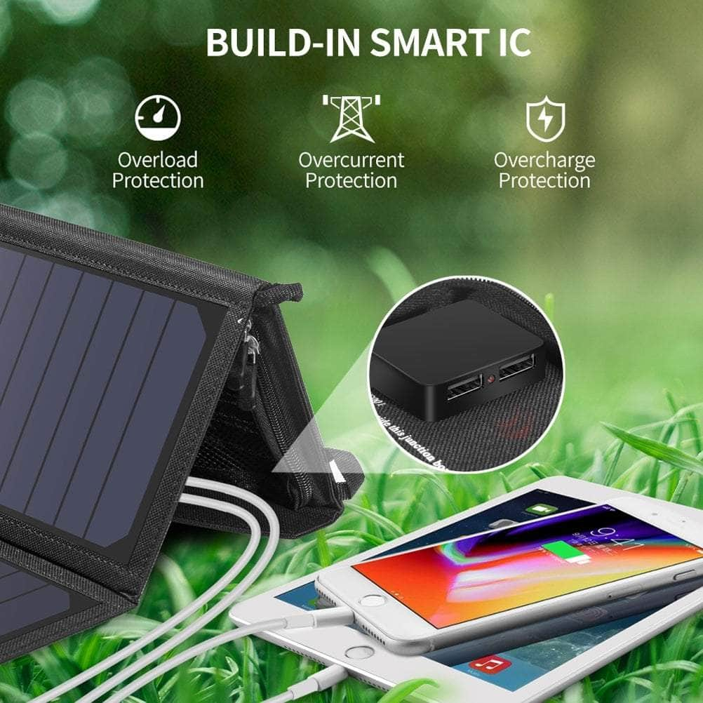 19W Portable Solar Panel Charger Sunpower Panels Dual Usb Charger