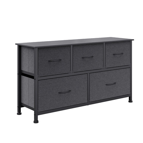 Chest of 5 Drawers Storage Cabinet Dark Grey