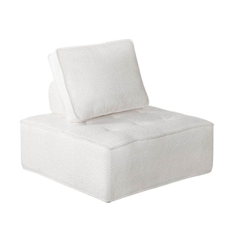 1PC Modular Sofa Lounge Chair Armless Adjustable Back Sherpa White