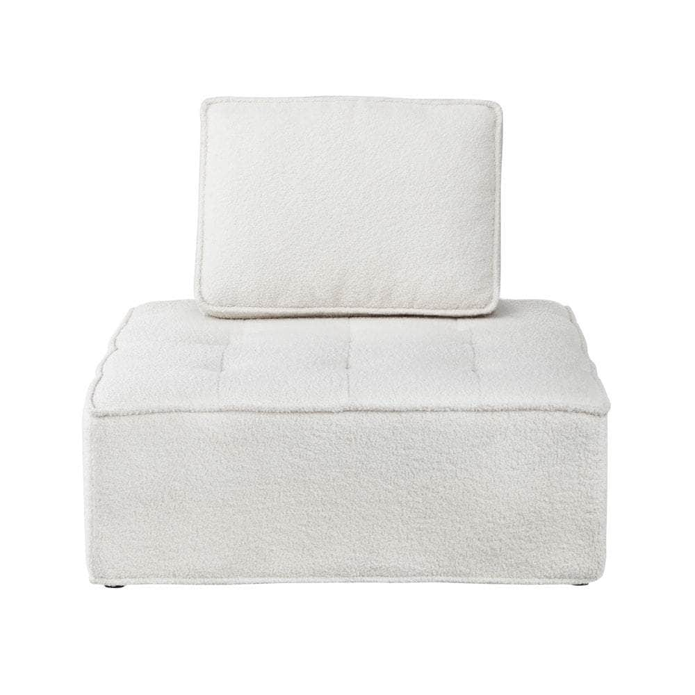 1PC Modular Sofa Lounge Chair Armless Adjustable Back Sherpa White