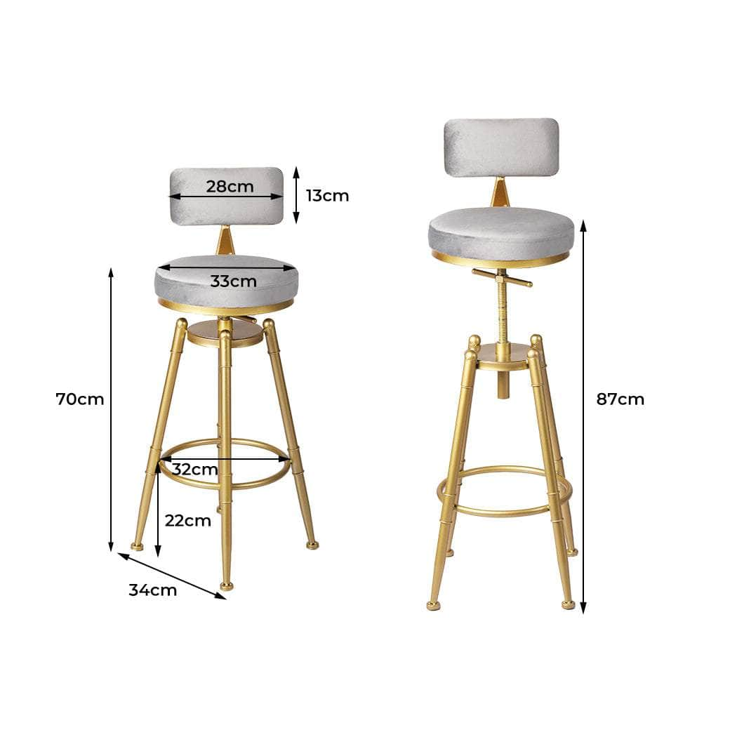 1x Bar Stools Kitchen Stool Chair Grey