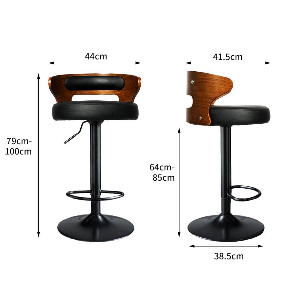 1x Kitchen Bar Stools Gas Lift - Black