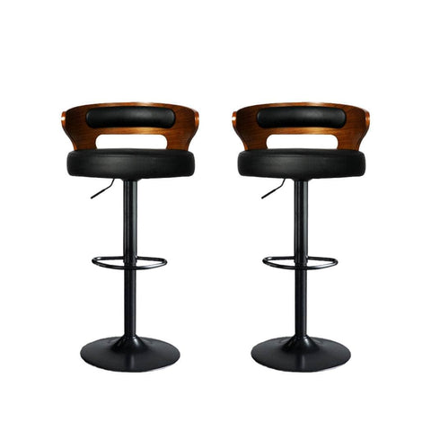 1x Kitchen Bar Stools Gas Lift - Black