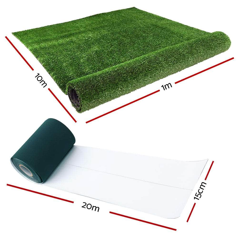 1X20M Artificial Grass Synthetic Fake 20Sqm Turf Lawn 17Mm Tape