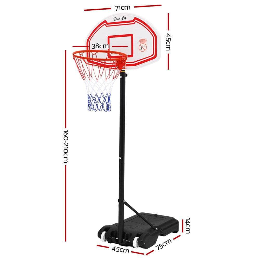 2.1M Basketball Hoop Stand System Adjustable Portable Pro Kids White