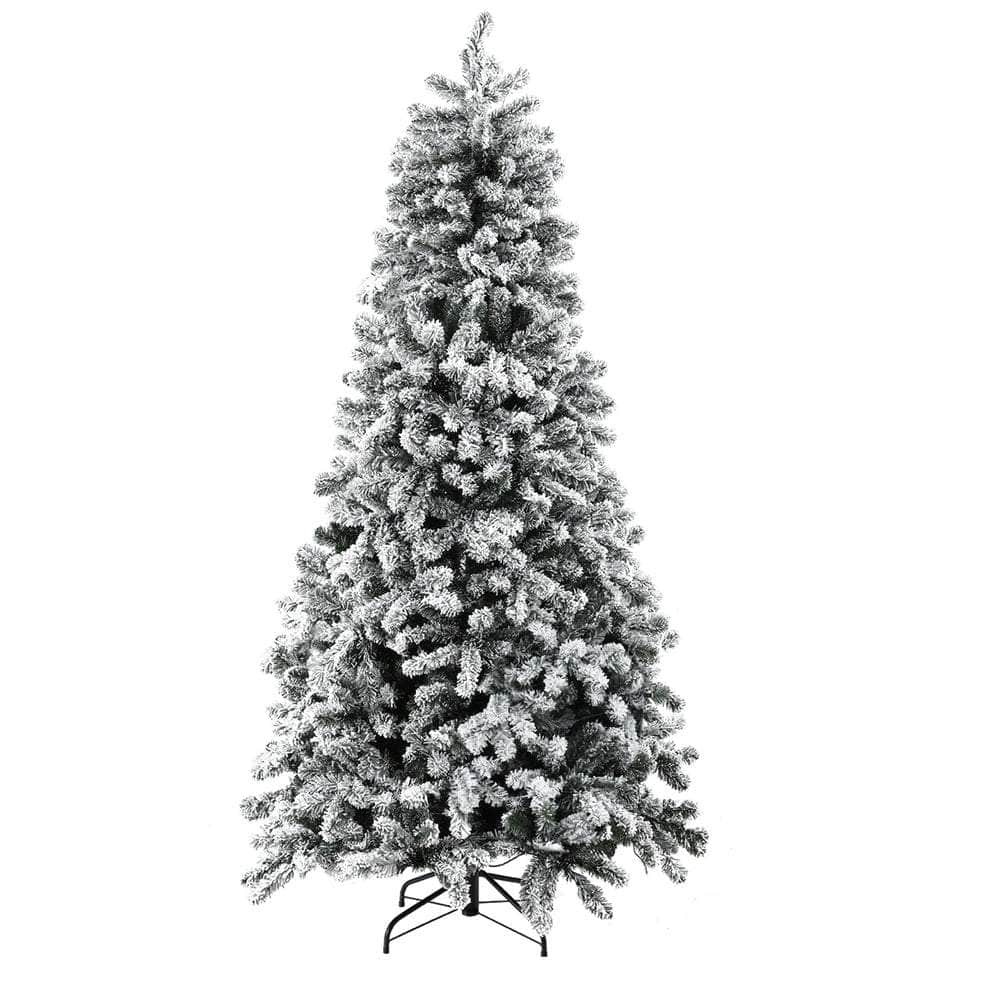 2.1m Snow Flocked LED Christmas Tree - 8 Light Modes