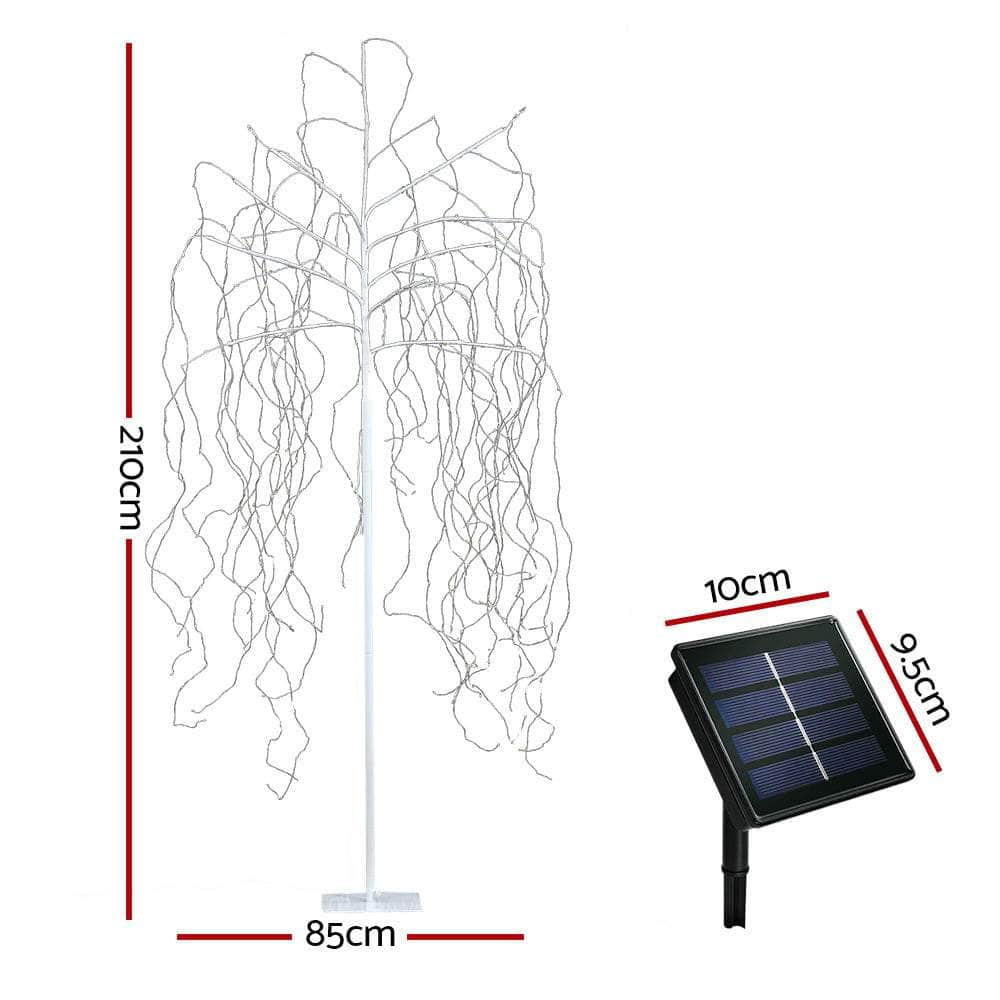 2.1M Solar Christmas Tree with 600 Warm White LED Lights