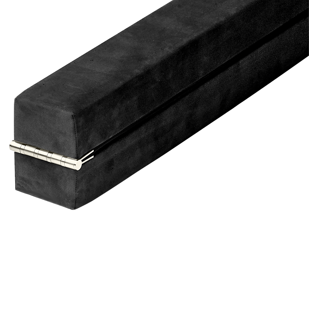 2.2m Gymnastics Folding Balance Beam Black Synthetic Suede