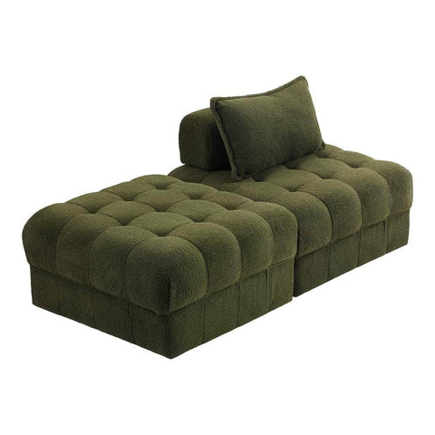 2/3/4/5/6 Seater Boucle Modular Sofa & Ottoman Set Green