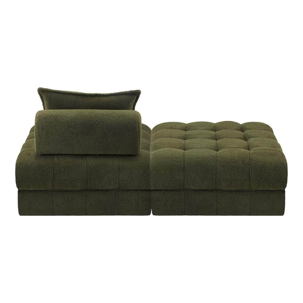 2/3/4/5/6 Seater Boucle Modular Sofa & Ottoman Set Green