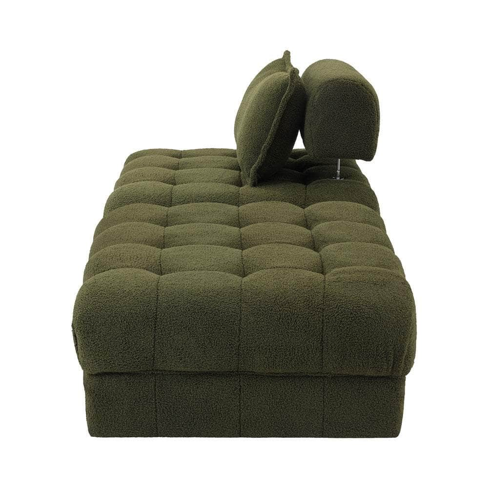 2/3/4/5/6 Seater Boucle Modular Sofa & Ottoman Set Green