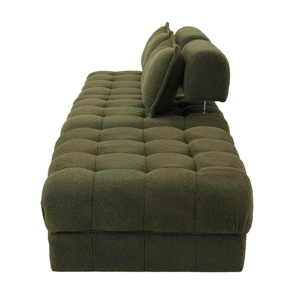 2/3/4/5/6 Seater Boucle Modular Sofa & Ottoman Set Green