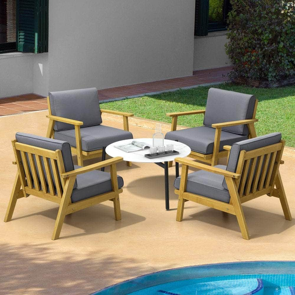 2/3/4 Seater Outdoor Lounge Set 70cm White Coffee Side Table