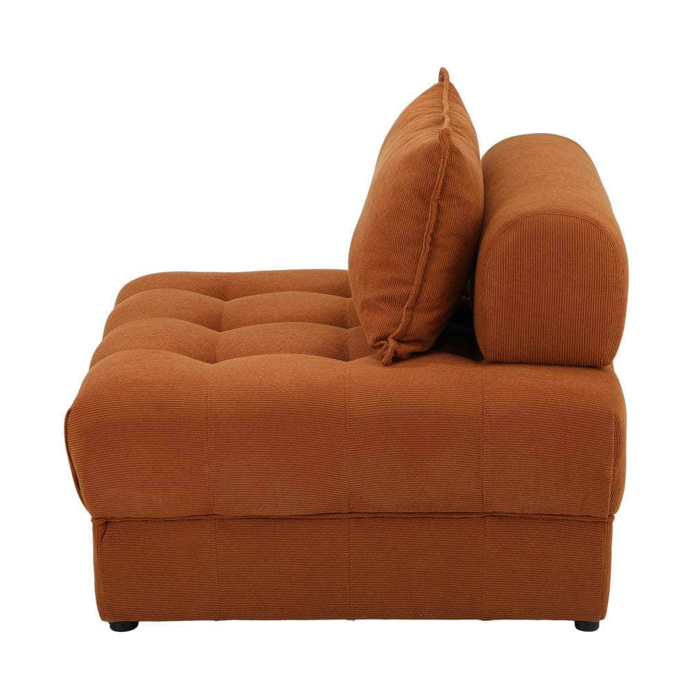 2/3/4 Seater Velvet Modular Sofa Lounge Chair with Backrest Brown