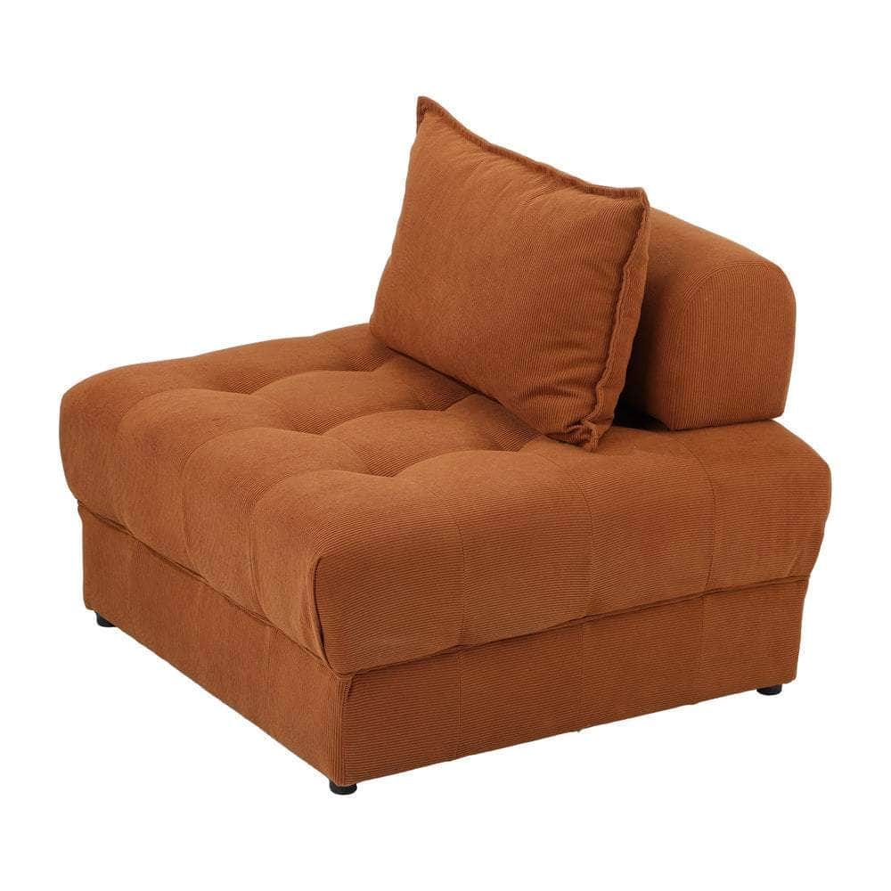 2/3/4 Seater Velvet Modular Sofa Lounge Chair with Backrest Brown