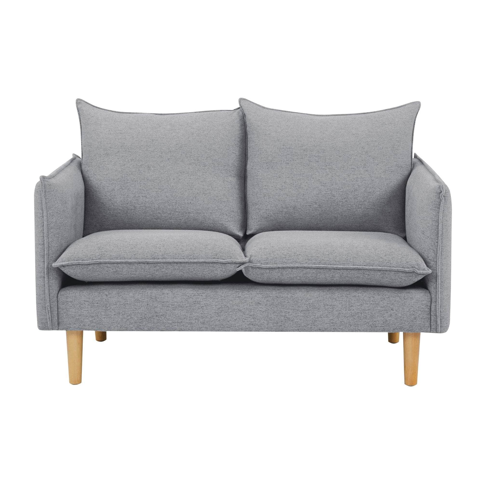 2/3 Seater Fabric Sofa Lounge Couch Grey/Dark Grey