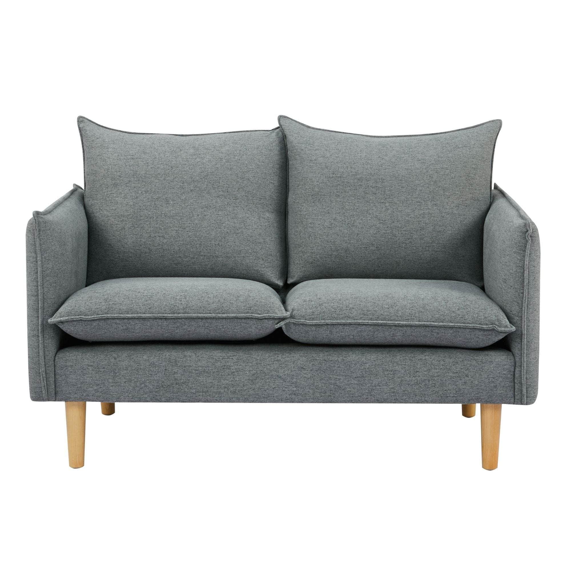 2/3 Seater Fabric Sofa Lounge Couch Grey/Dark Grey