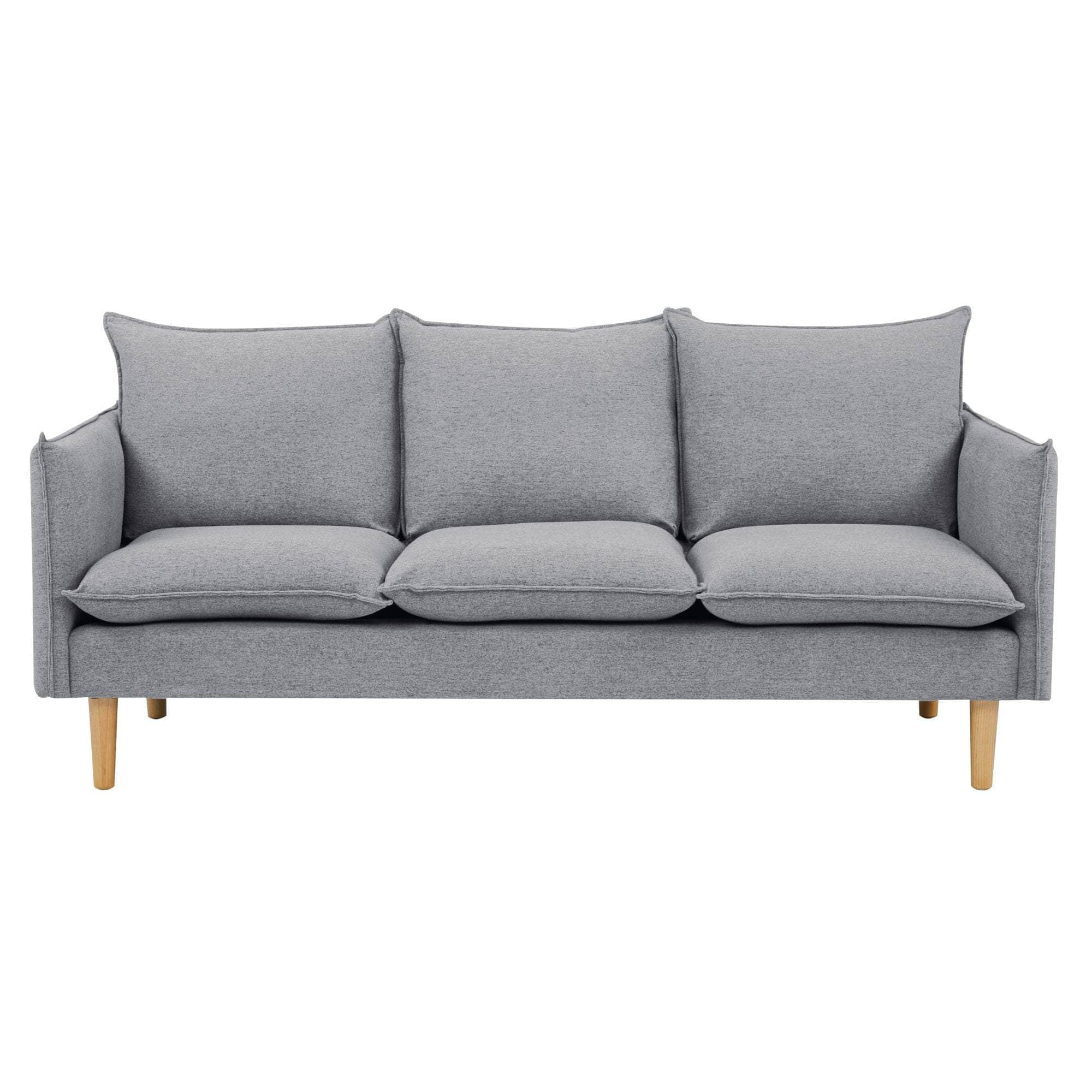 2/3 Seater Fabric Sofa Lounge Couch Grey/Dark Grey