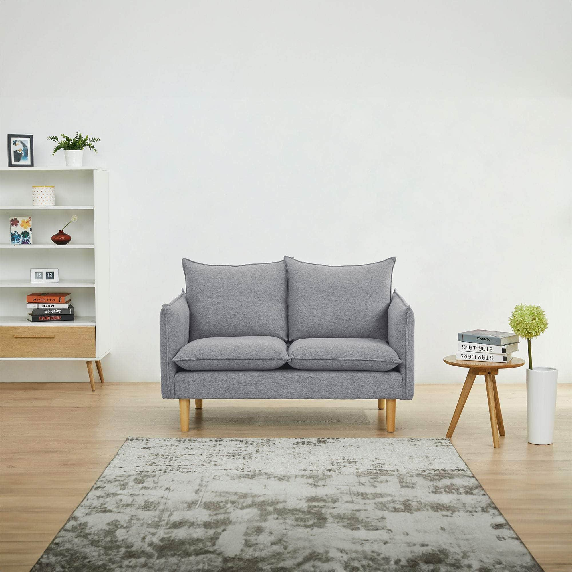 2/3 Seater Fabric Sofa Lounge Couch Grey/Dark Grey