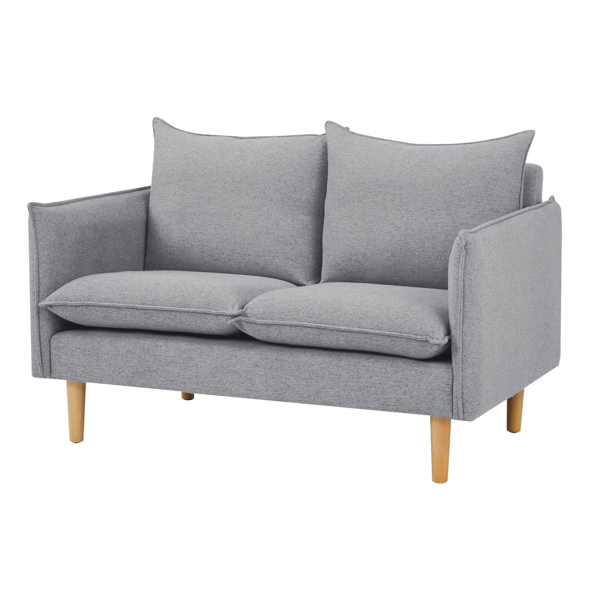 2/3 Seater Fabric Sofa Lounge Couch Grey/Dark Grey