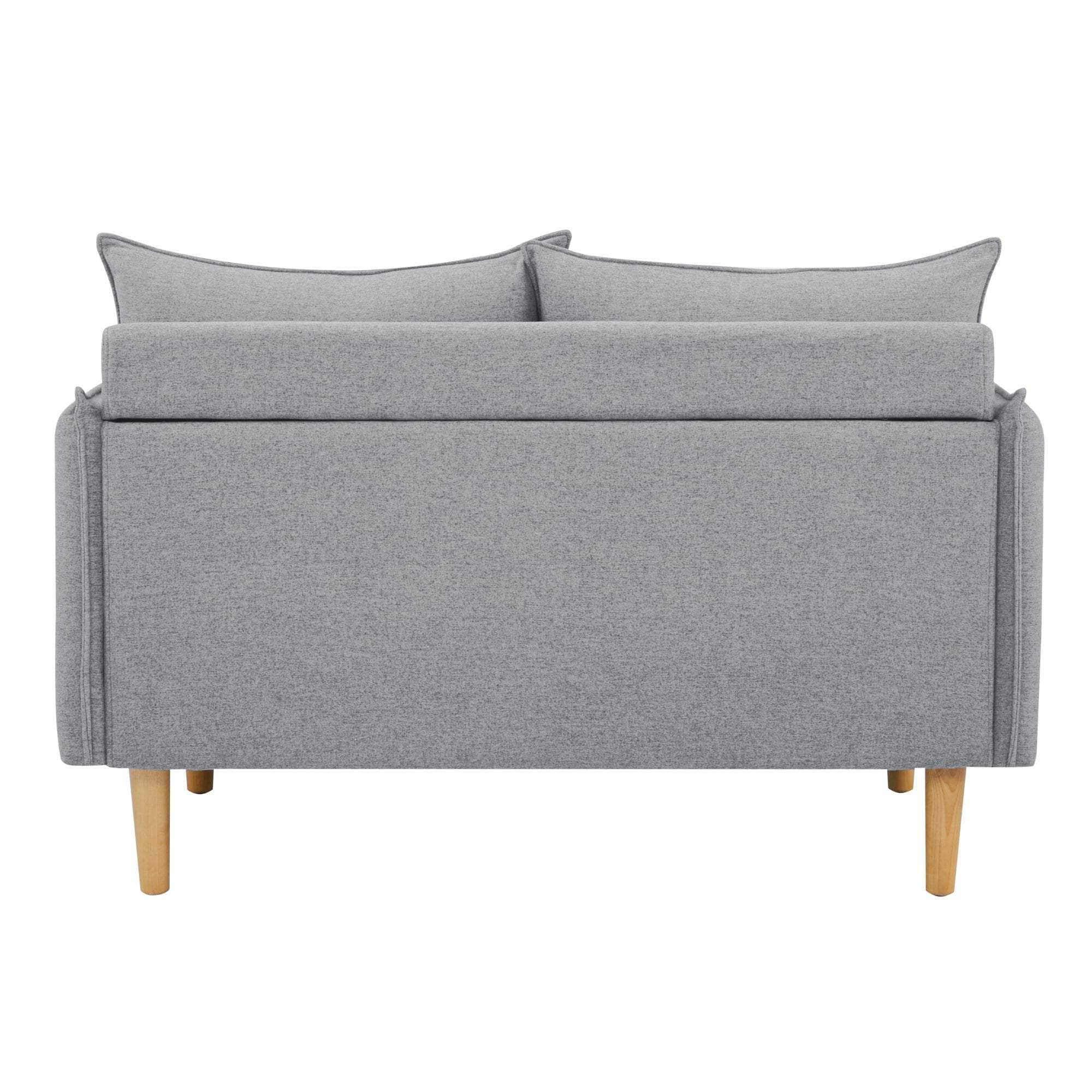 2/3 Seater Fabric Sofa Lounge Couch Grey/Dark Grey