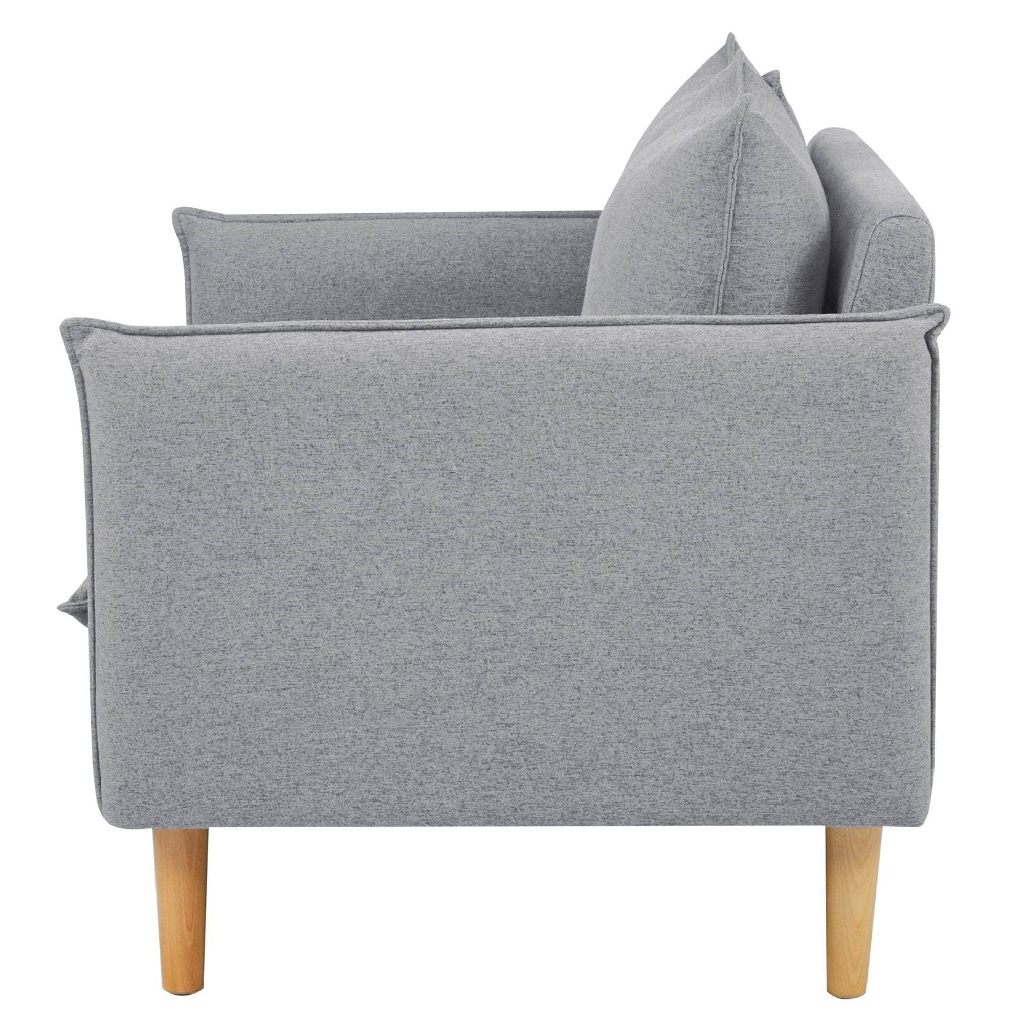 2/3 Seater Fabric Sofa Lounge Couch Grey/Dark Grey