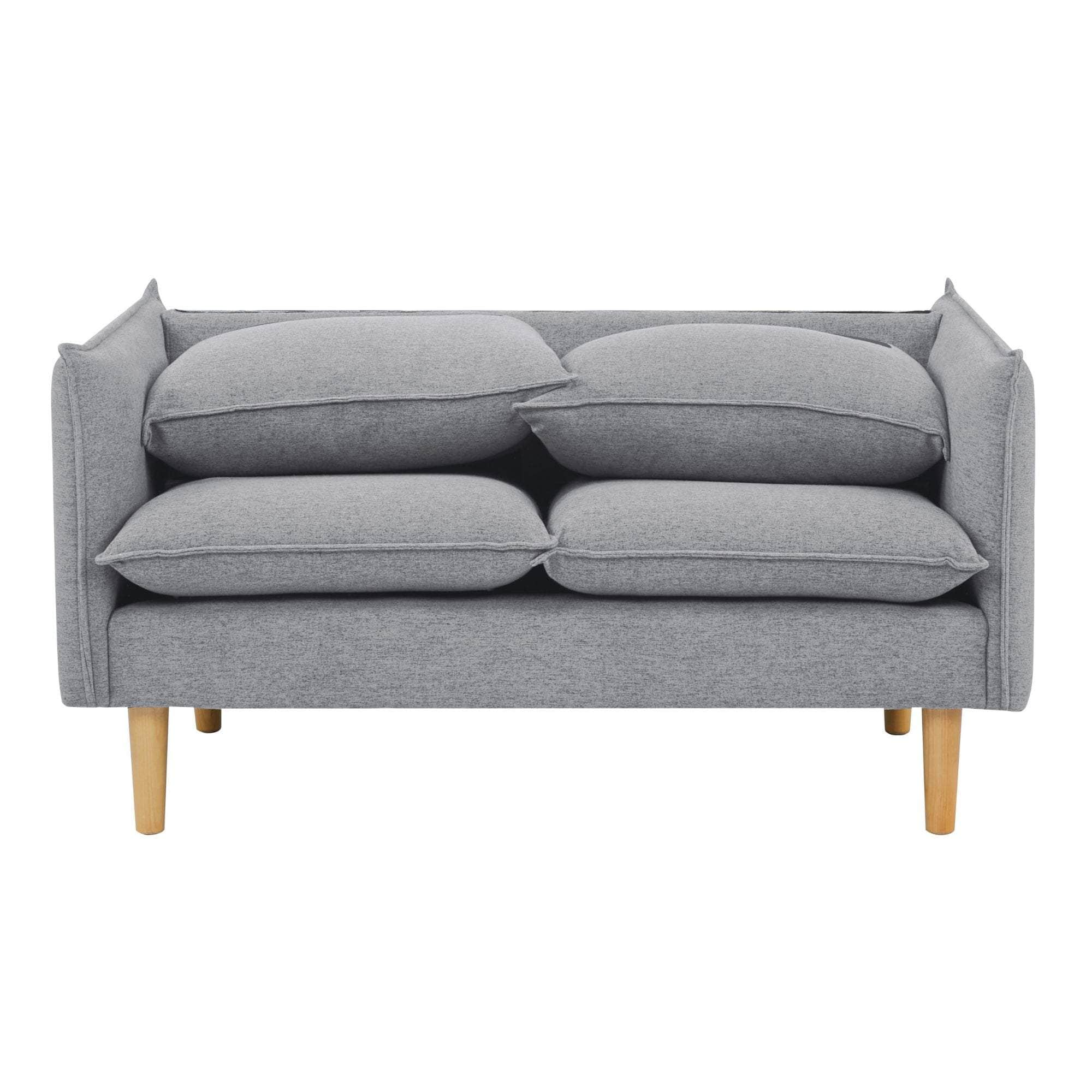 2/3 Seater Fabric Sofa Lounge Couch Grey/Dark Grey