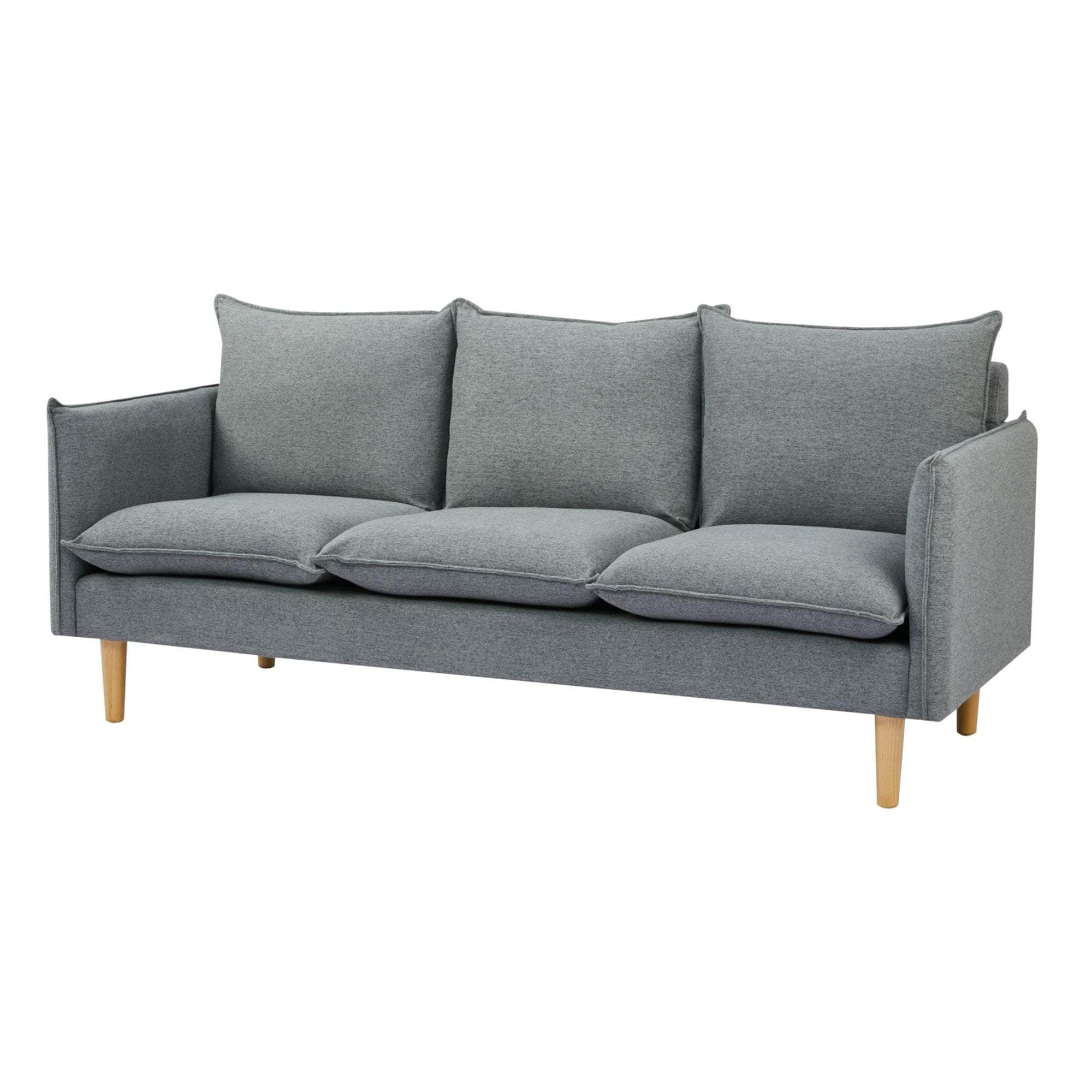 2/3 Seater Fabric Sofa Lounge Couch Grey/Dark Grey