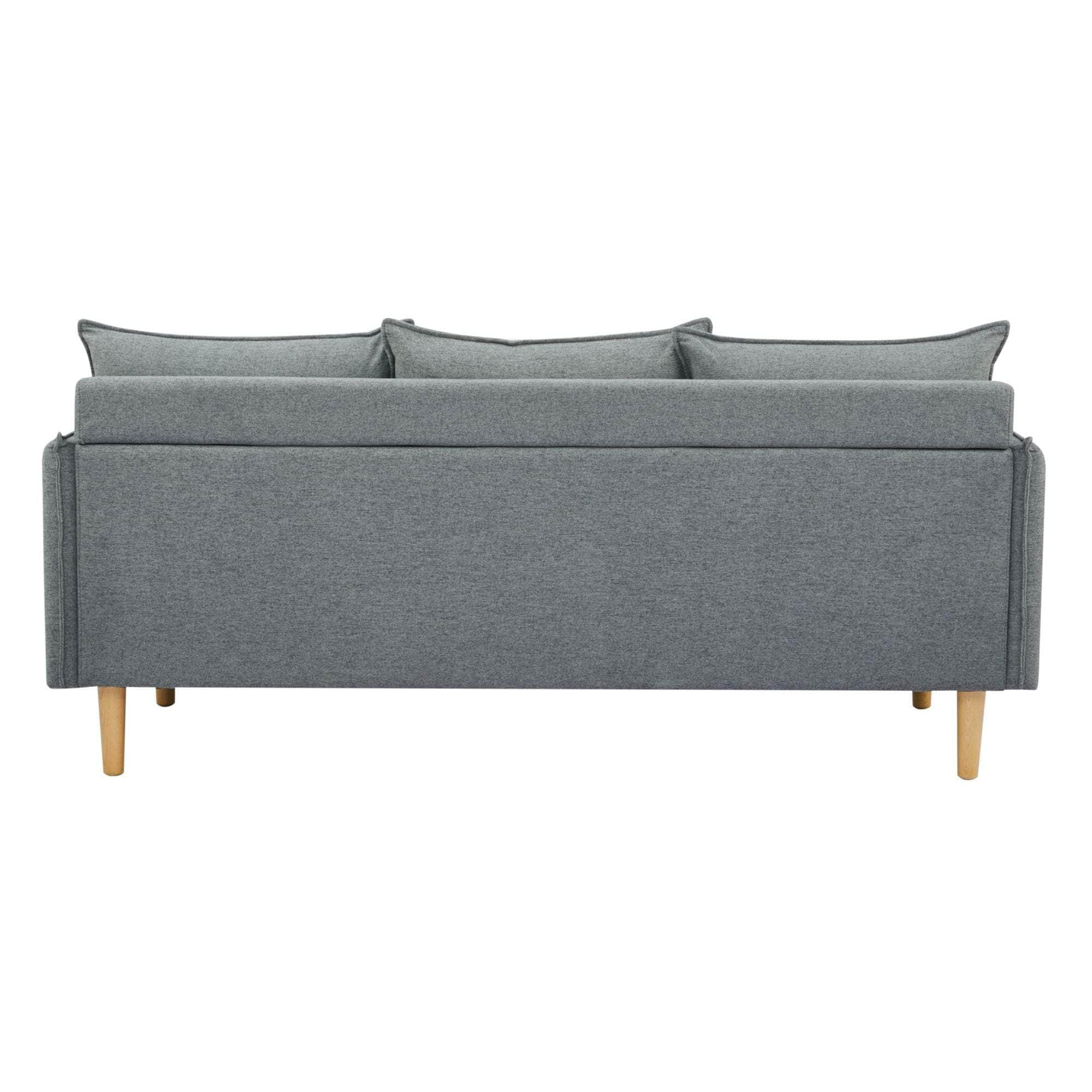 2/3 Seater Fabric Sofa Lounge Couch Grey/Dark Grey