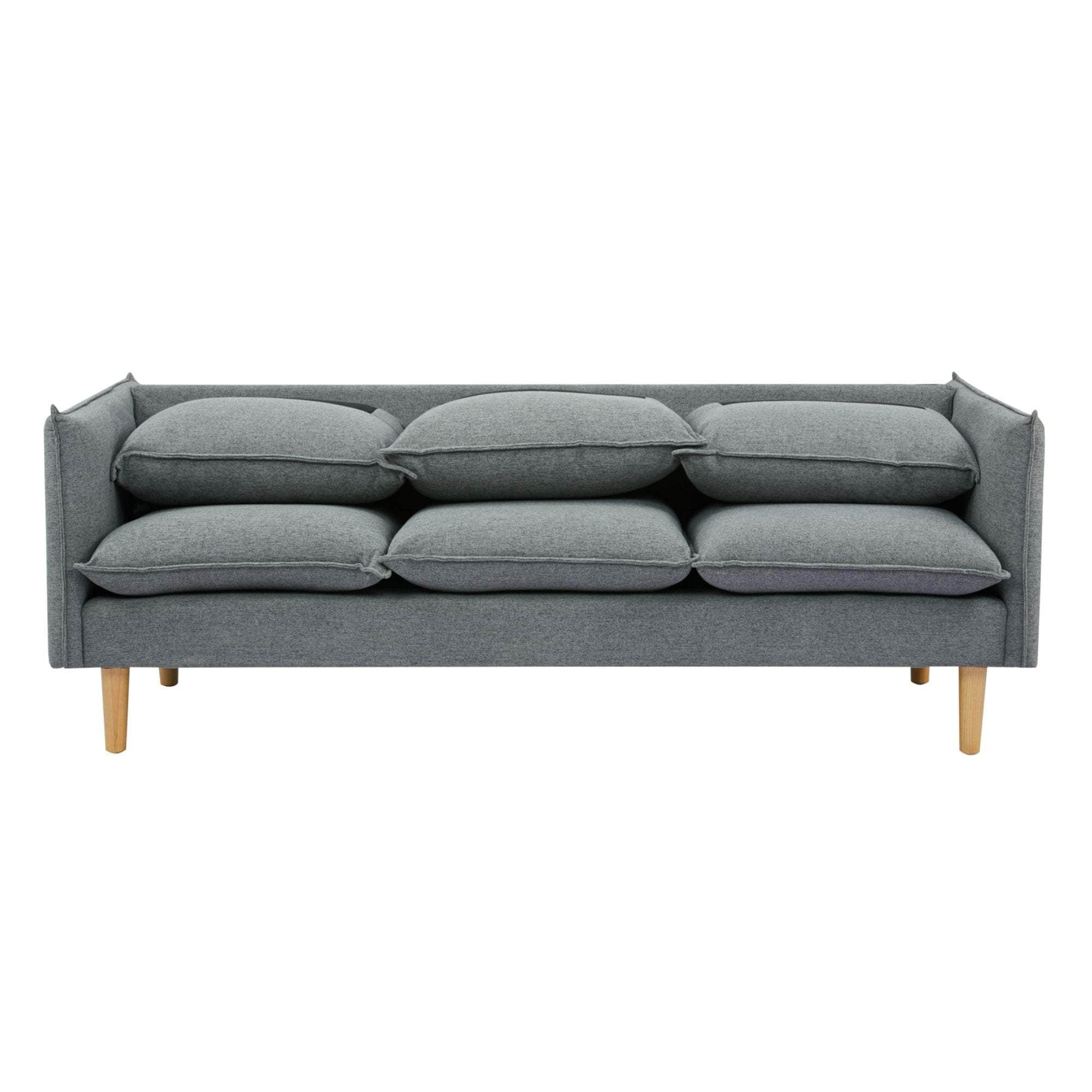 2/3 Seater Fabric Sofa Lounge Couch Grey/Dark Grey