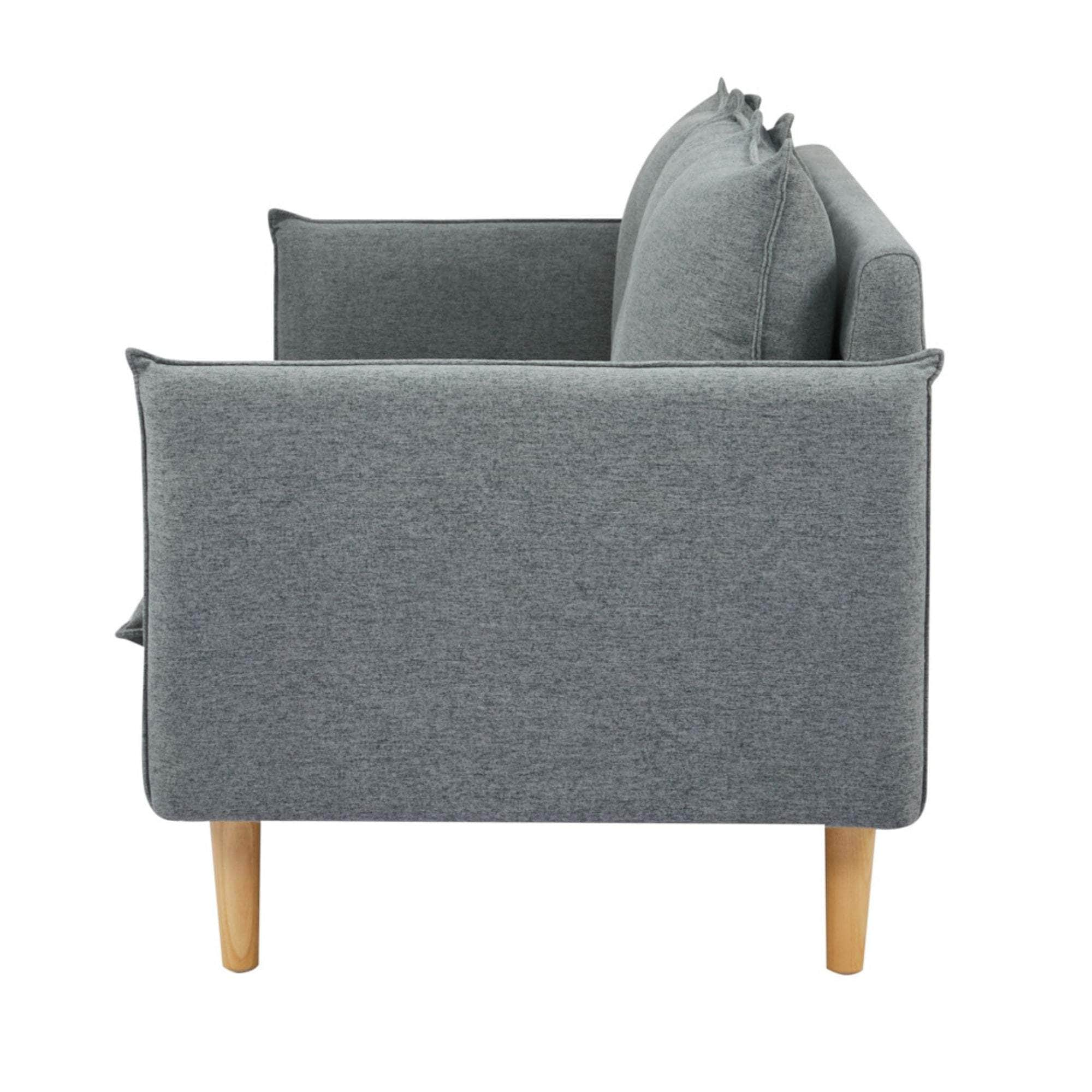 2/3 Seater Fabric Sofa Lounge Couch Grey/Dark Grey