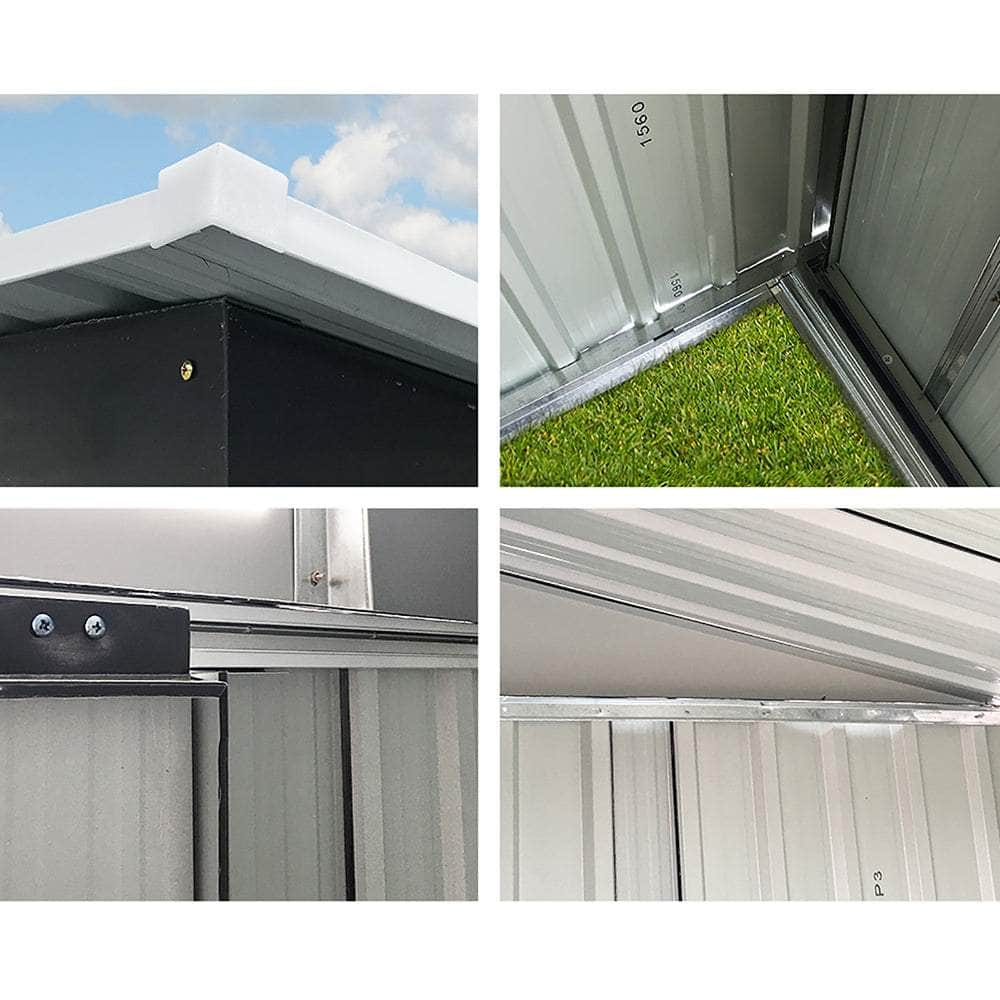 2.38X1.31M Metal Garden Shed With Sliding Door