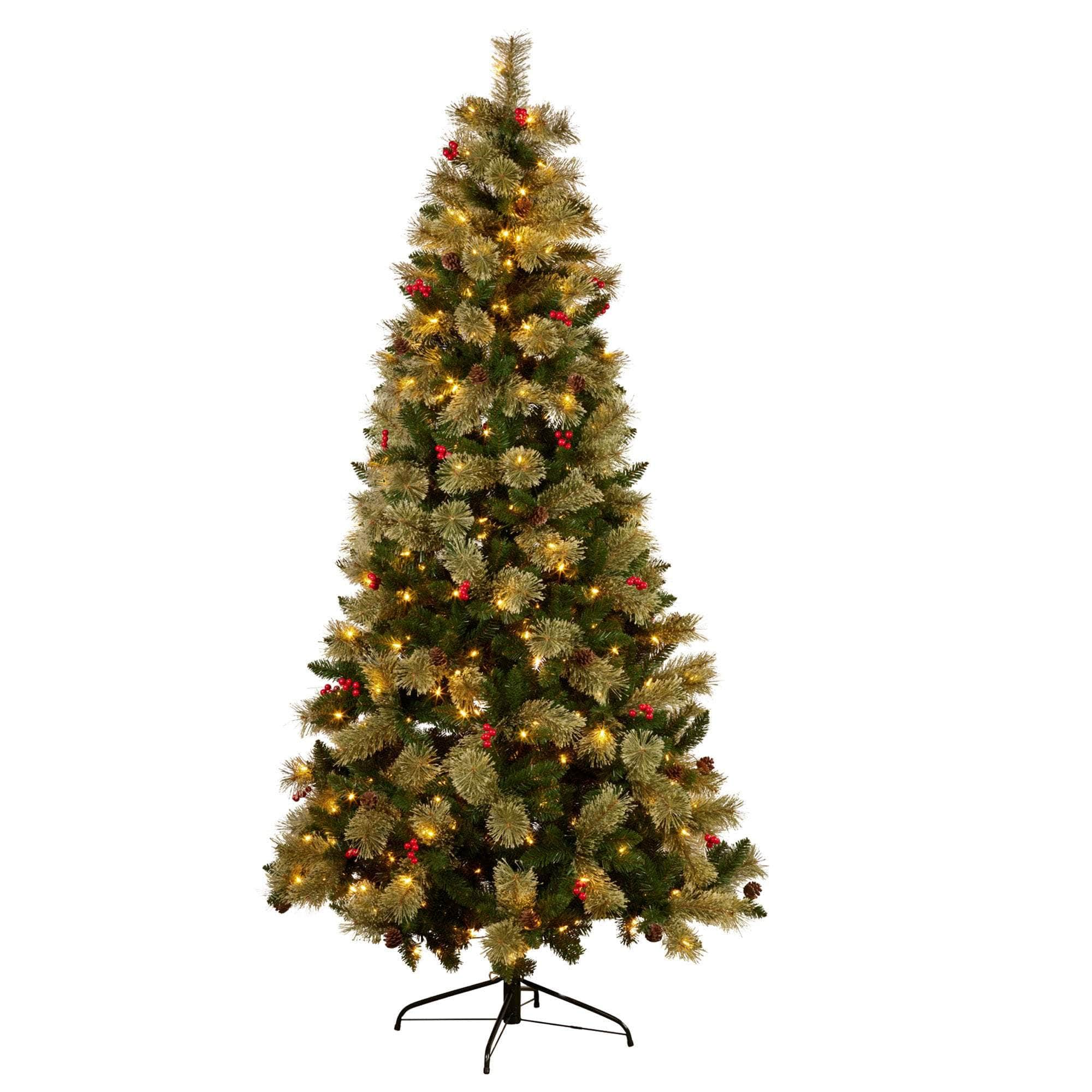 2.3m Bristle Berry Multicolour Pre-Lit Christmas Tree with 1116 Tips