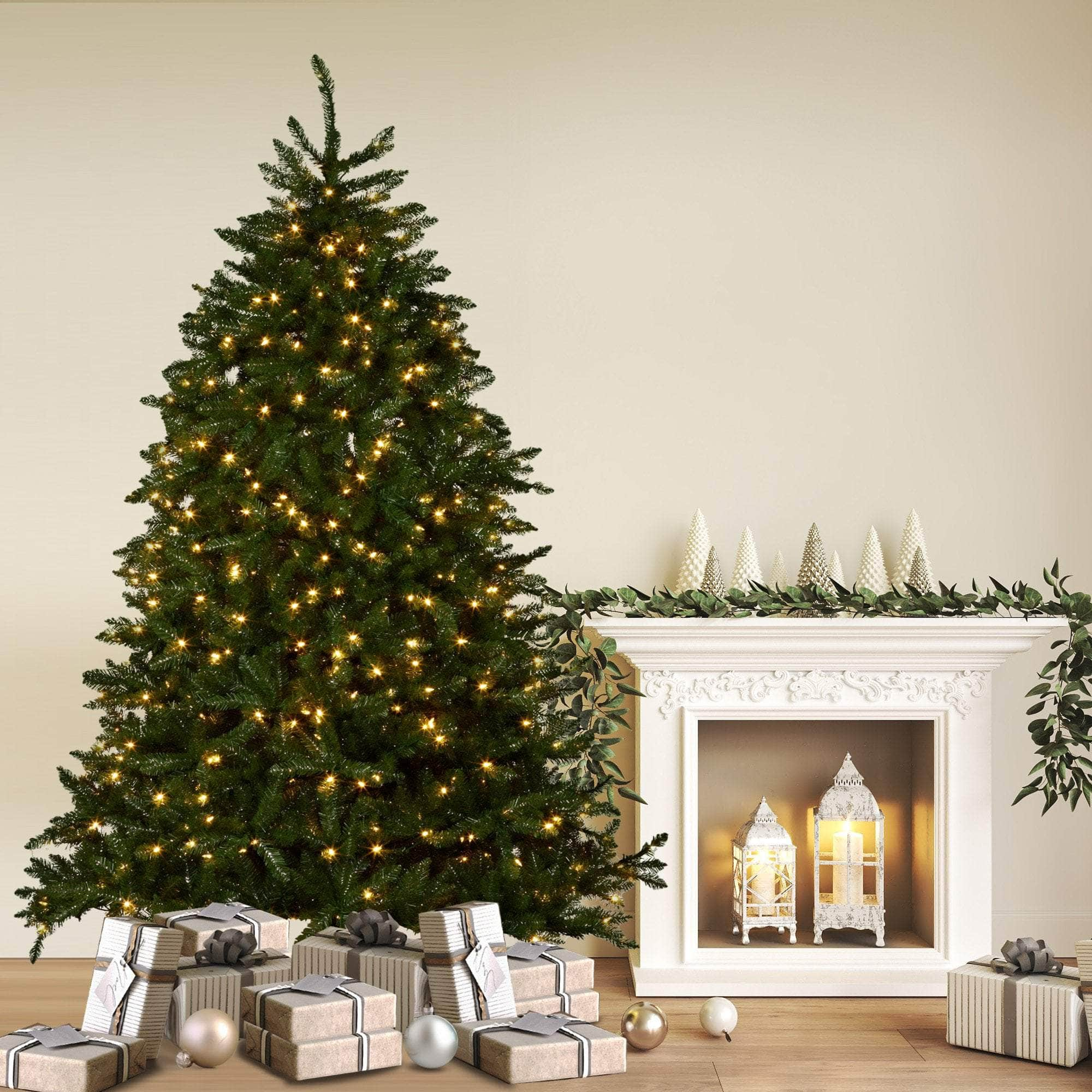 2.3m Dunhill Shimmer Fir Pre-Lit Christmas Tree