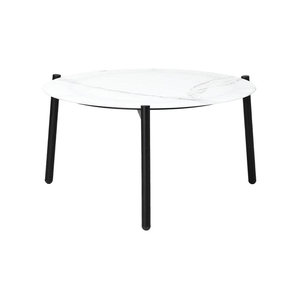 2/4 Seater Outdoor Patio Set 70CM Round White Marble Table