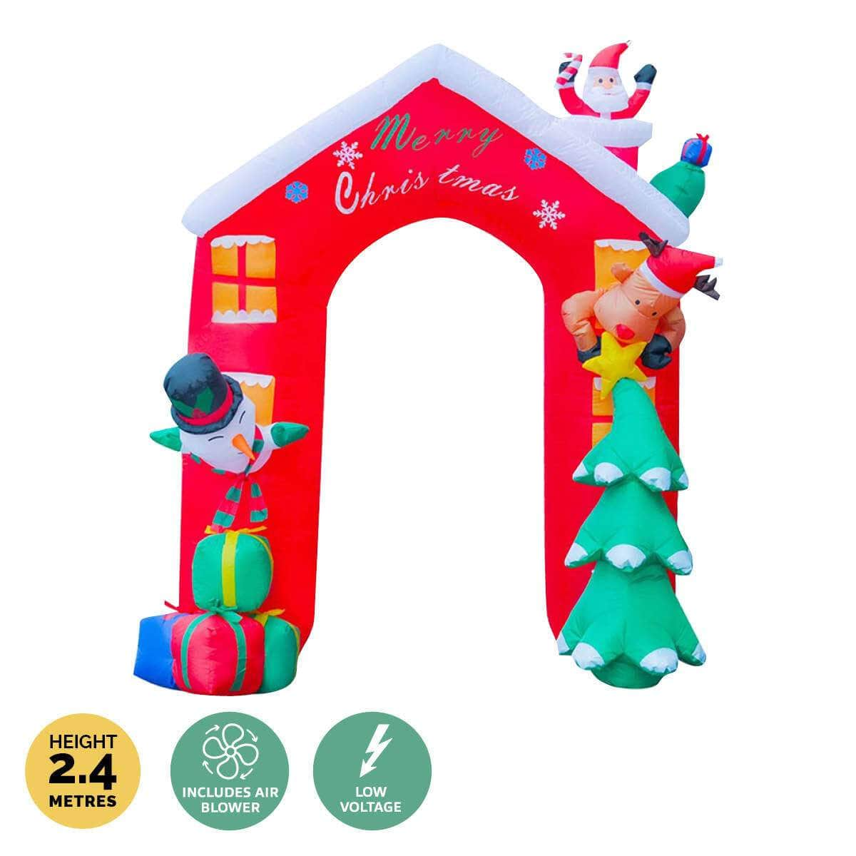 2.4 x 2.09m Christmas Arch Self Inflating Bright LED Lights