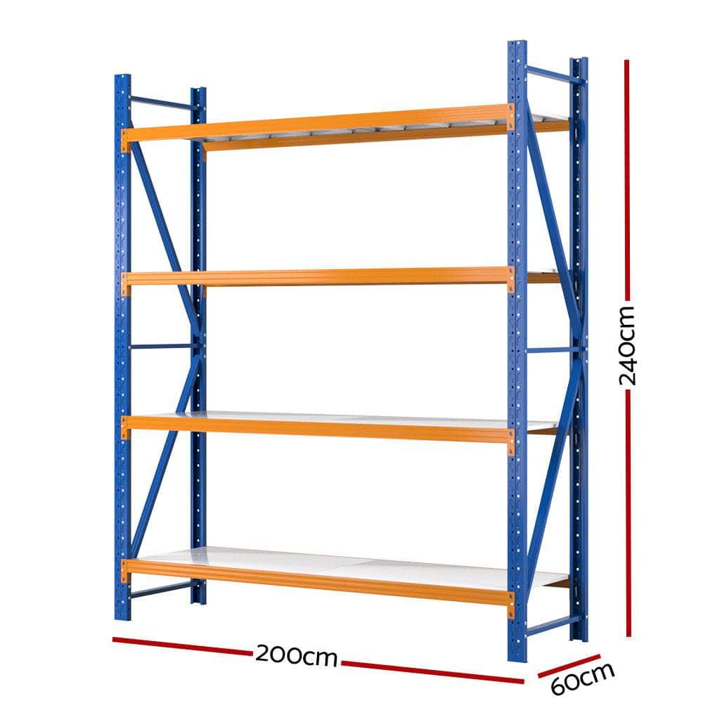 2.4Mx2M Garage Shelving Warehouse Rack Pallet Racking Storage Shelf Blue