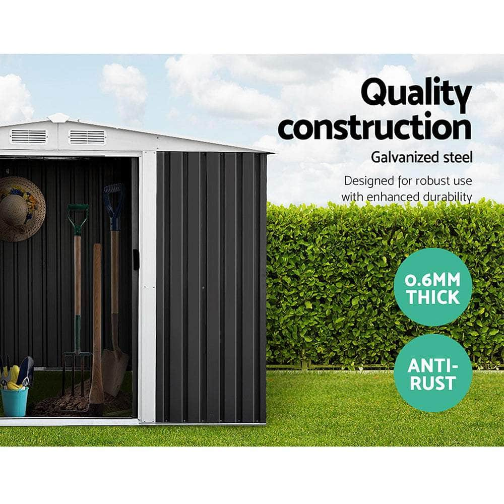 2.58X2.07M Outdoor Garden Shed With Sliding Door