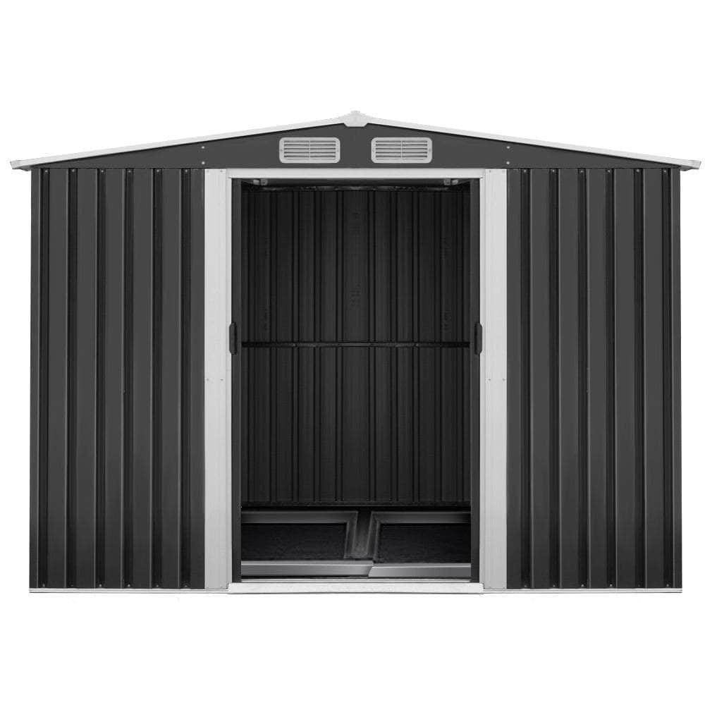 2.58X3.14M Garden Shed With Metal Base And Sliding Door