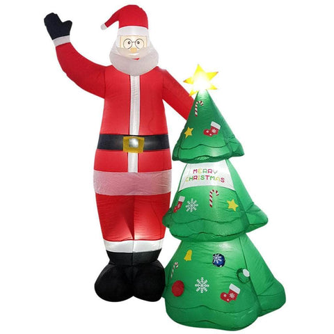 2.5M Santa And Christmas Tree Christmas Inflatable With Led