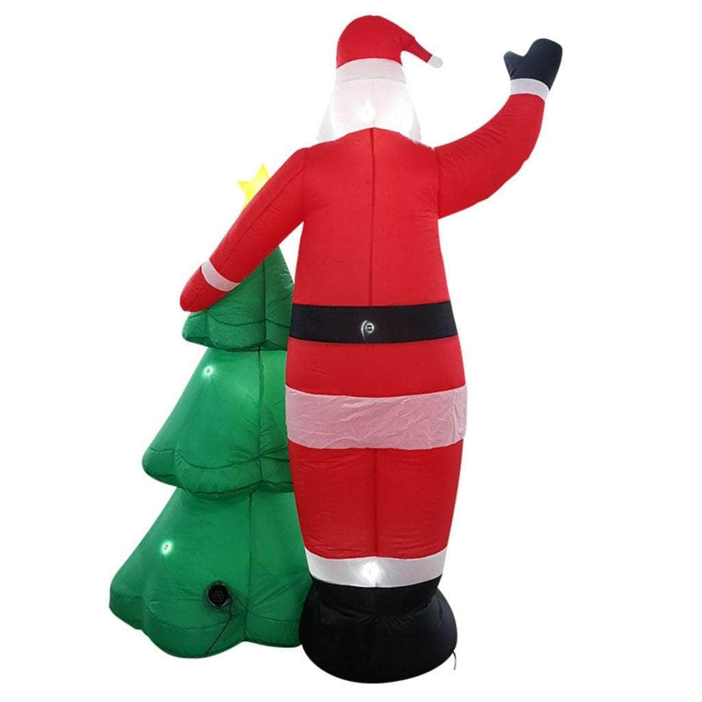 2.5M Santa And Christmas Tree Christmas Inflatable With Led