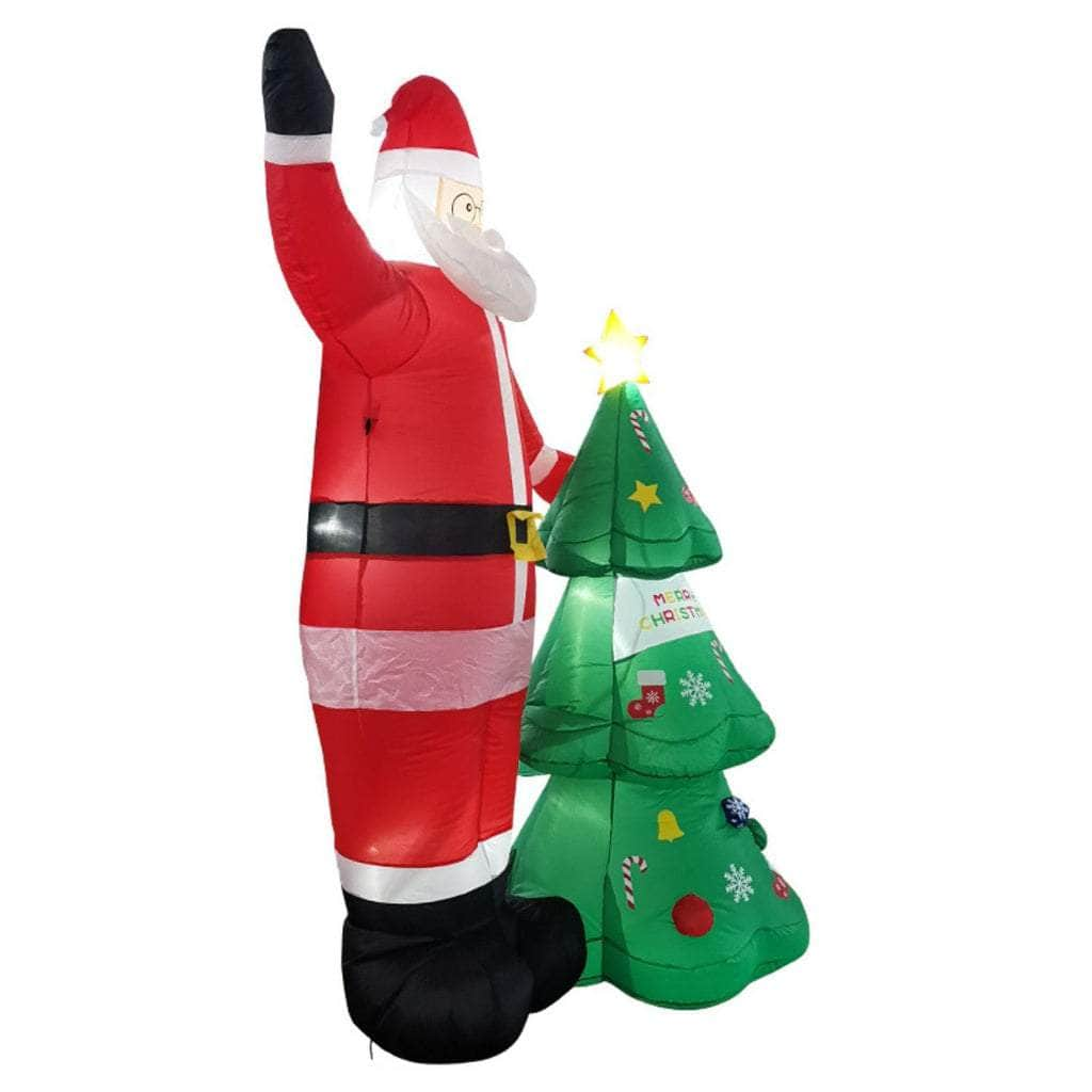 2.5M Santa And Christmas Tree Christmas Inflatable With Led