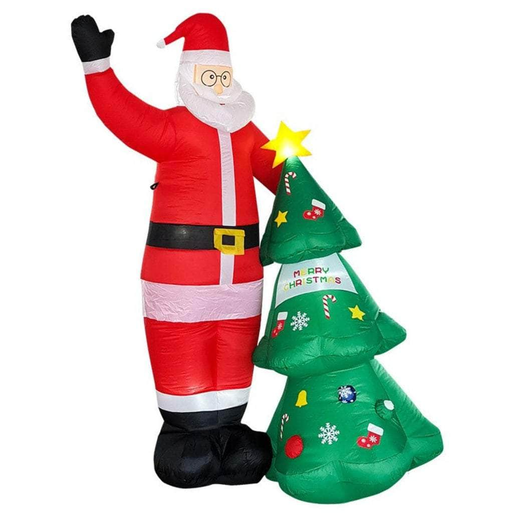 2.5M Santa And Christmas Tree Christmas Inflatable With Led