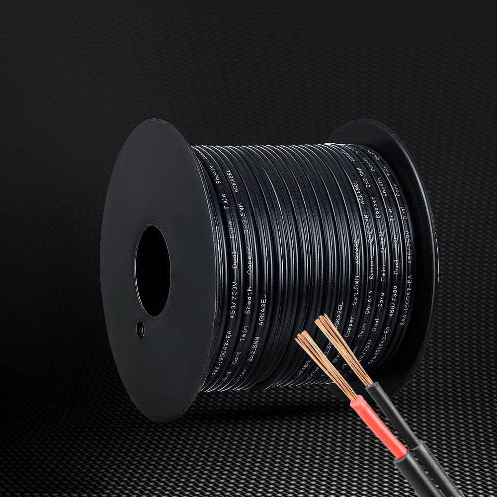 2.5Mm 30M Twin Core Wire Electrical Cable Electric Extension Car 450V 2 Sheath