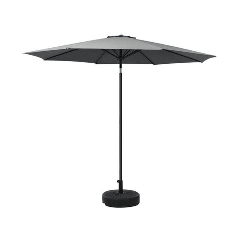 2.7M Outdoor Umbrella with Base - Charcoal