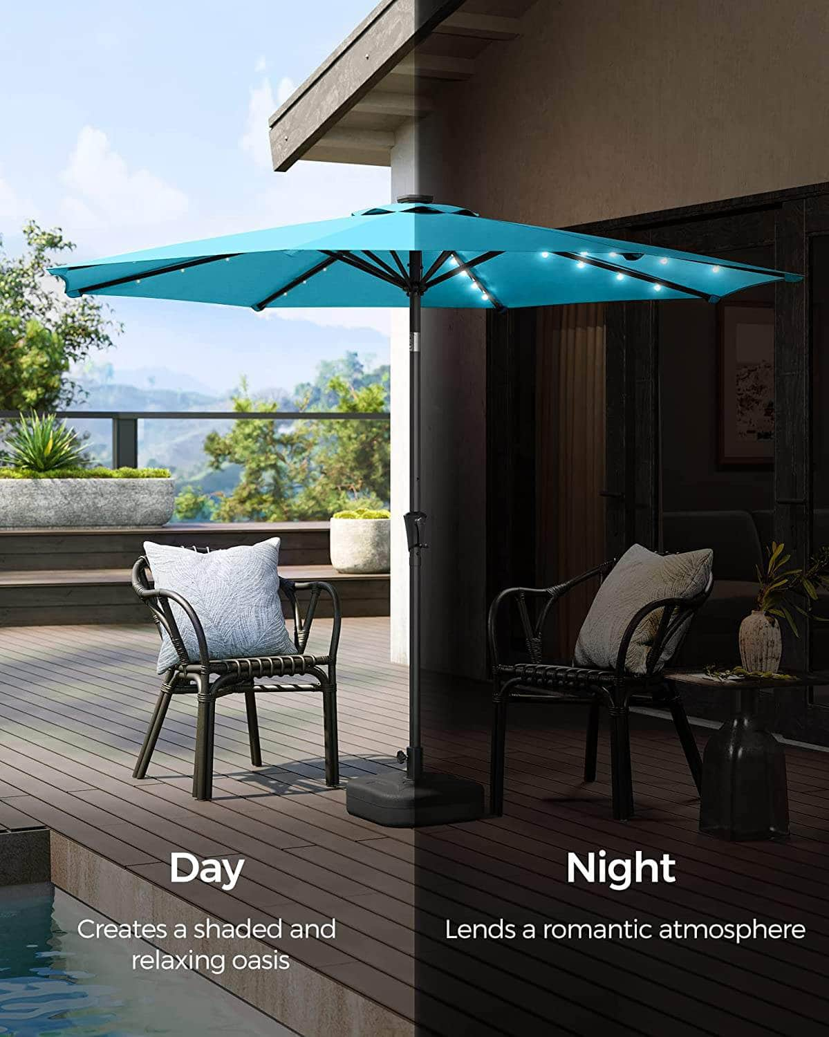 2.7M Patio Outdoor Table Umbrella White