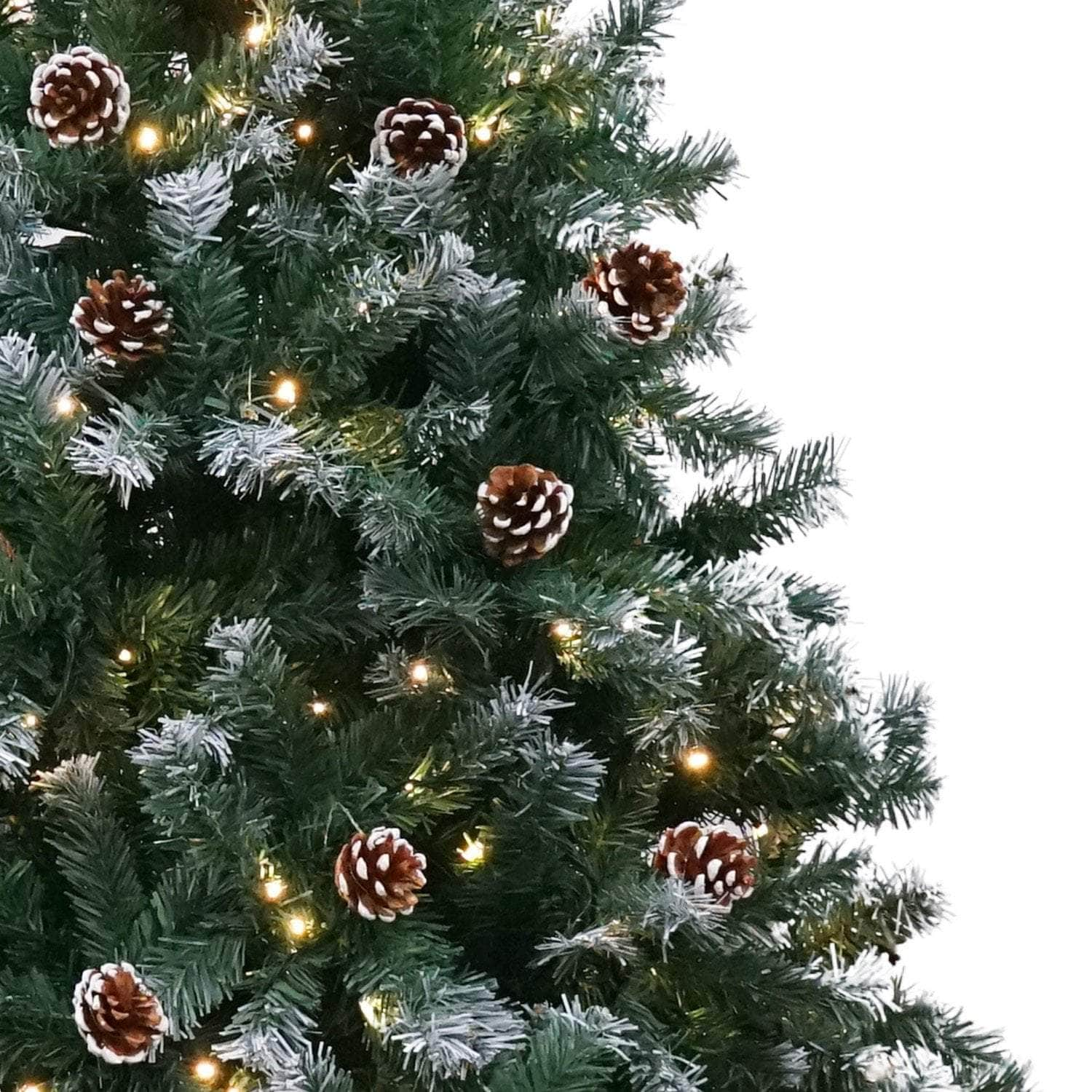 2.7m Pre Lit LED Christmas Tree with Pine Cones