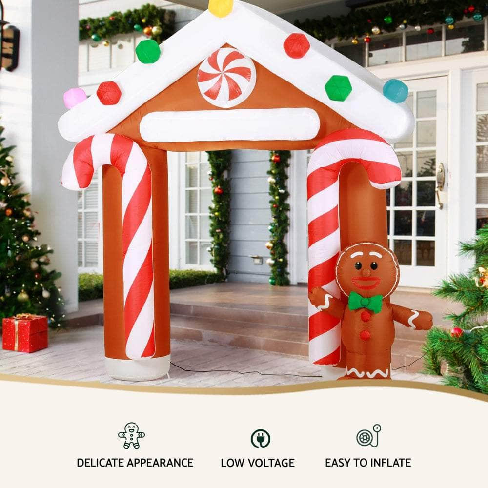 2.8m Gingerbread Archway Christmas Inflatable with LED Lights